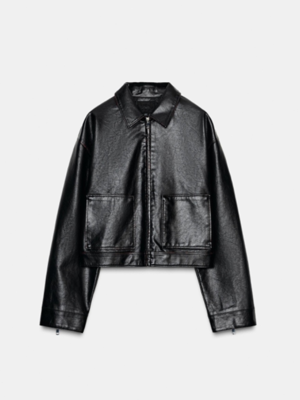 NWOT Zara black leather jacket
